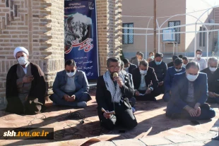مراسم غبارروبی مزار شهدای گمنام و دعای پرفیض زیارت عاشورا در دانشگاه فنی و حرفه ای خراسان جنوبی  2