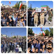 حضور رئیس دانشگاه ملی مهارت استان خراسان جنوبی و مدیرکل دفتر برنامه بودجه ،تحول اداری وبهره وری دانشگاه ملی مهارت، در تشییع و خاکسپاری شهید هاشم میری بُقال 2