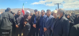 حضور رئیس دانشگاه ملی مهارت استان خراسان جنوبی و مدیرکل دفتر برنامه بودجه ،تحول اداری وبهره وری دانشگاه ملی مهارت، در تشییع و خاکسپاری شهید هاشم میری بُقال 6